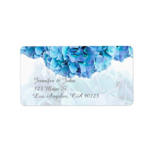 Blue Hydrangea Mariage Adresse de retour Étiquette