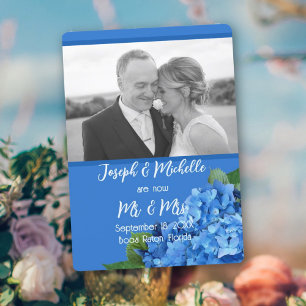 Blue Hydrangea Mariage photo Faire-part