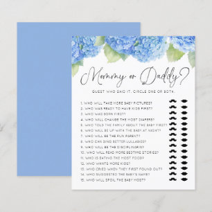 Blue Hydrangea Mommy or Daddy Baby Shower Games