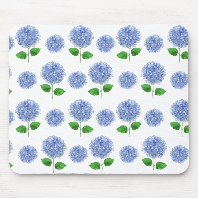 Blue Hydrangea Mouse  Pad (Front)