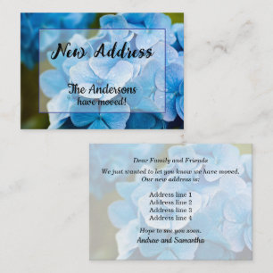 Blue Hydrangea New Address Announcement