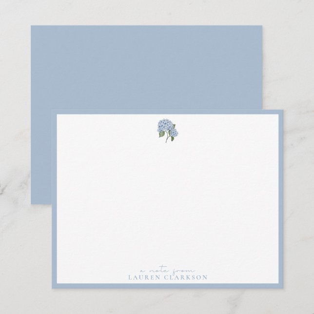 Blue Hydrangea Note Card (Front/Back)