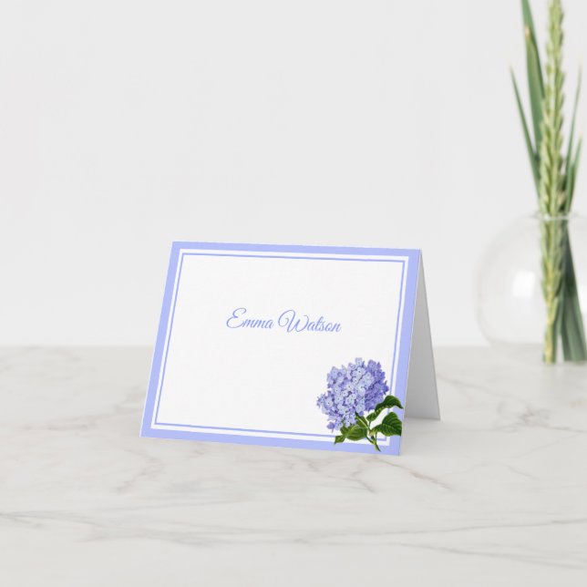 Blue Hydrangea Note Card (Front)