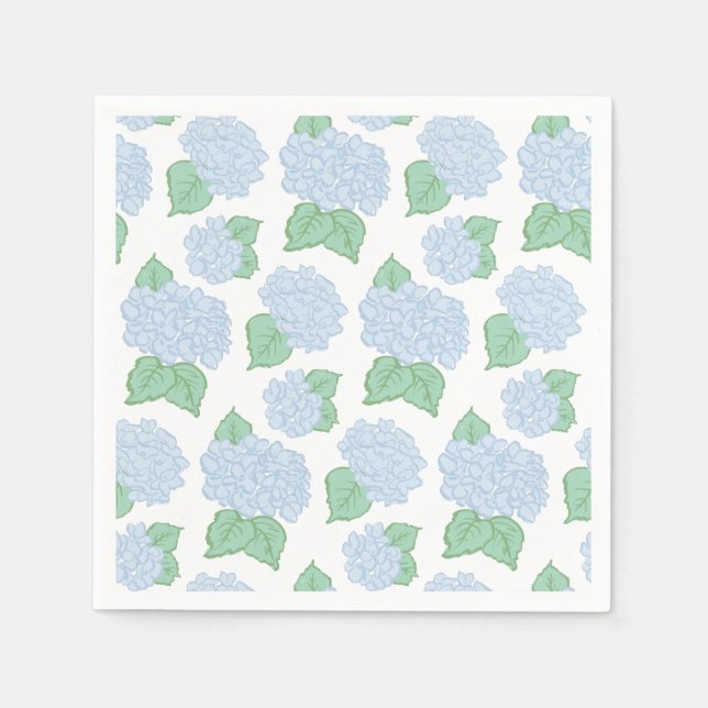 Blue Hydrangea Paper Napkins (Front)