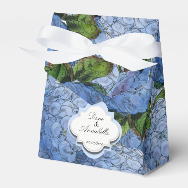 Blue Hydrangea Party Favour Box (Front Side)