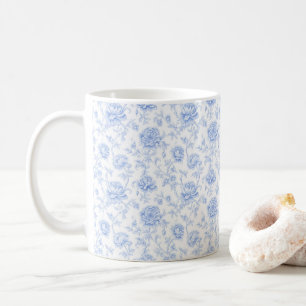 Blue Hydrangea Pattern Watercolor Floral Botanical Coffee Mug