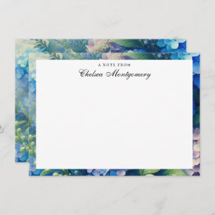 Blue Hydrangea Personalized Name Card