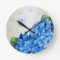 Blue Hydrangea Personalized Numbered Wall Clock