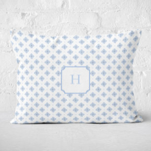 Blue Hydrangea Petal Monogram   Accent Pillow