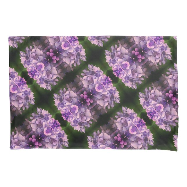 Blue Hydrangea Petals Abstract Art Pattern Pillowcase (Front)