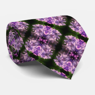 Blue Hydrangea Petals Abstract Art Pattern       Tie