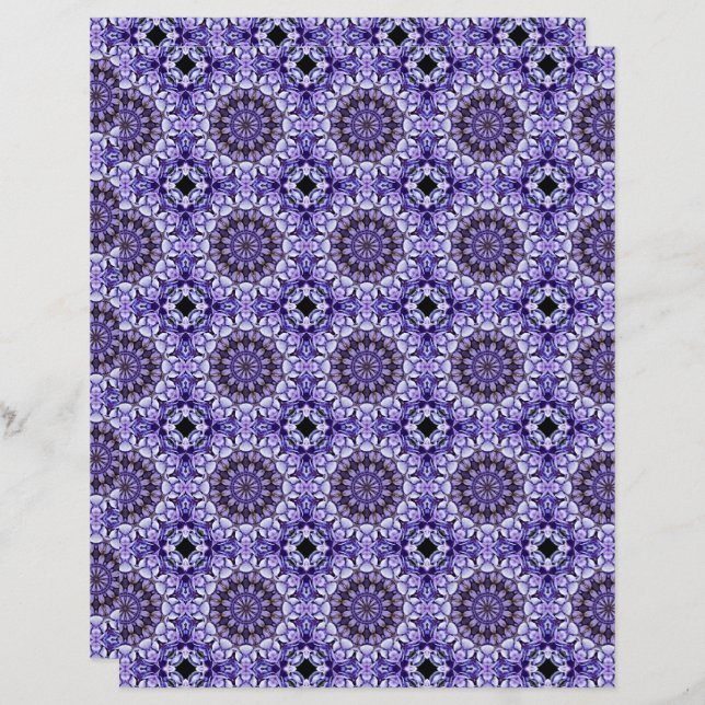 Blue Hydrangea Petals Abstract Pattern Scrapbook (Front/Back)