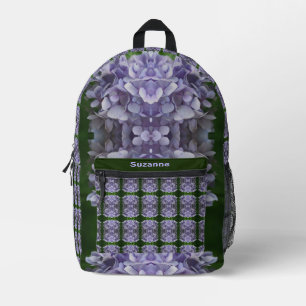 Blue Hydrangea Petals Abstract Personalized Printed Backpack