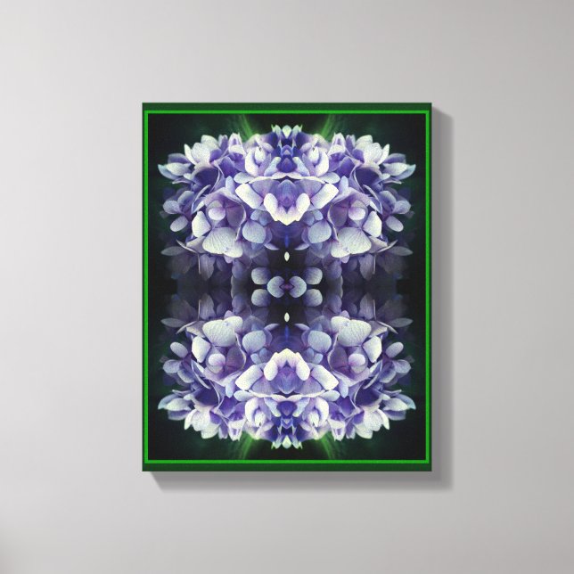 Blue Hydrangea Petals Close Up Abstract Canvas Print (Front)