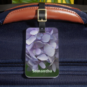 Blue Hydrangea Petals Close Up Personalized Luggage Tag