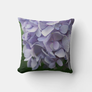 Blue Hydrangea Petals Close Up   Throw Pillow
