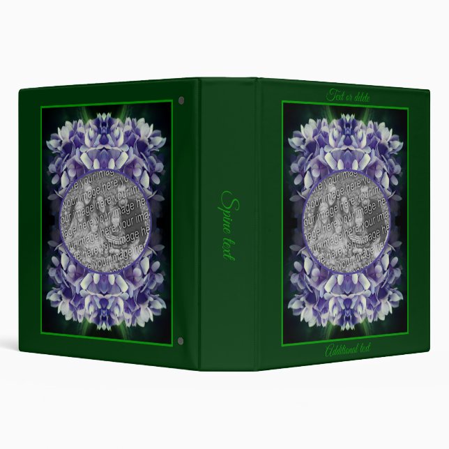 Blue Hydrangea Petals Frame Add Your Own Photo Binder (Background)