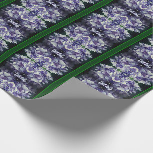 Blue Hydrangea Petals Personalized Wrapping Paper