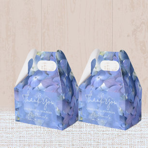 Blue Hydrangea Petals Wedding Personalized Names Favor Box