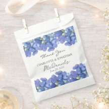 Blue Hydrangea Petals Wedding Personalized Names