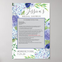 Blue Hydrangea Photo Prop Poster Frame
