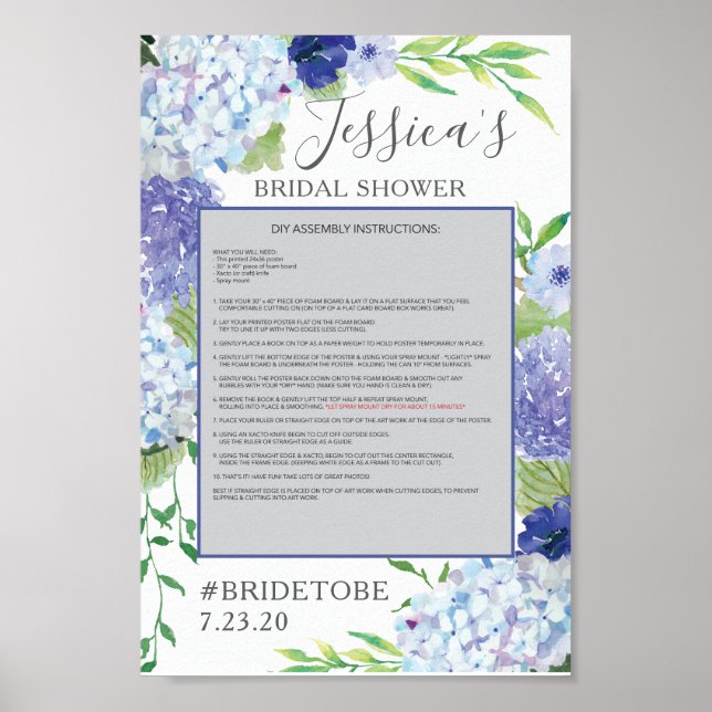 Blue Hydrangea Photo Prop Poster Frame (Front)