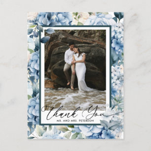 Blue Hydrangea   Photo Thank You Postcard