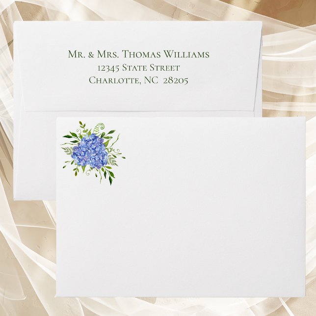 Blue Hydrangea Rehearsal Dinner A7  Envelope (Creator Uploaded)