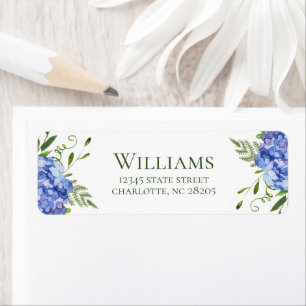 Blue Hydrangea Rehearsal Dinner Return Address