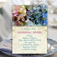 Blue Hydrangea Rehearsal Dinner Vintage Floral