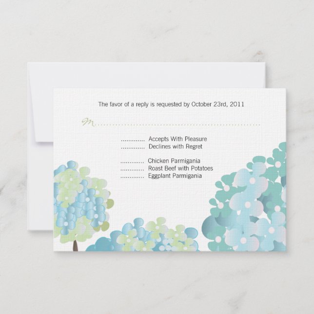 Blue Hydrangea Response Card (Front)