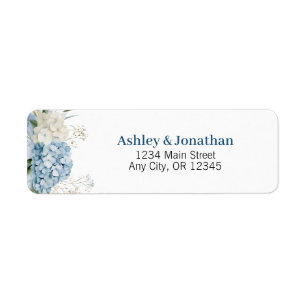 Blue Hydrangea Return Address Labels Personalized