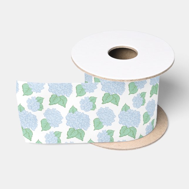Blue Hydrangea Ribbon Satin Ribbon (Spool)