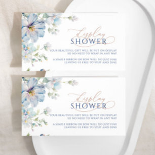 Blue Hydrangea & Rose Display Shower Ticket Card