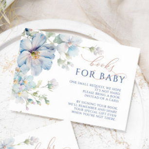 Blue Hydrangea & Rose Flowers Livres Demande Carte