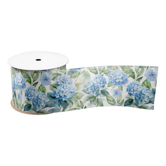 Blue Hydrangea Satin Ribbon (Spool)