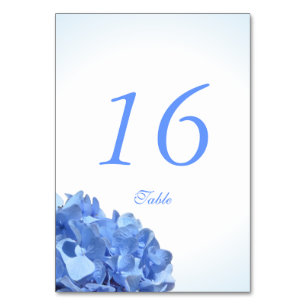 Blue Hydrangea Sea Shell Table Number Card