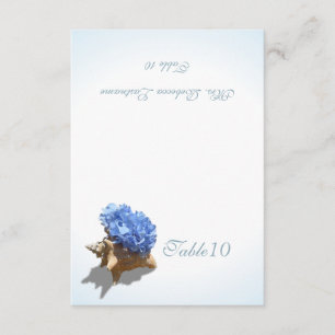 Blue Hydrangea Seashell Place Card