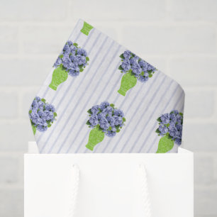 Blue Hydrangea Shower Wedding Coastal monogram Tissue Paper
