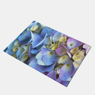 Blue Hydrangea Shrub Artistic Bossom Doormat