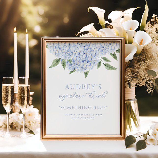Blue Hydrangea Signature Drink Bar Sign (Creator Uploaded)
