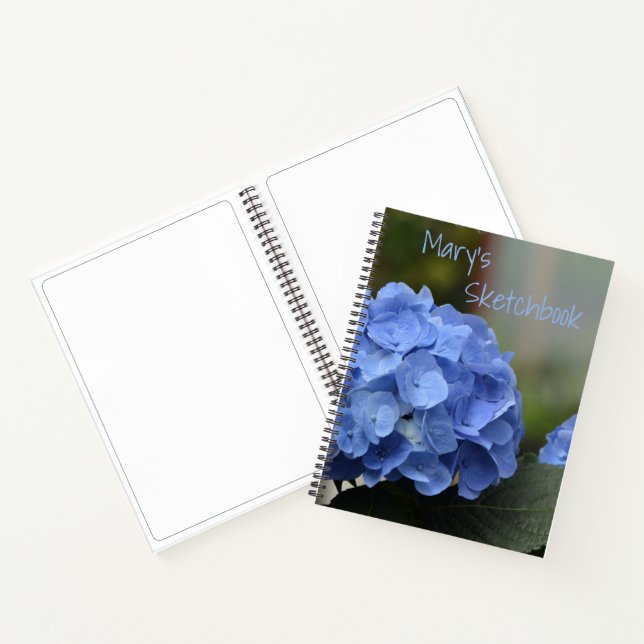 Blue Hydrangea Sketch Notebook (Inside)