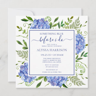 Blue Hydrangea Something Blue Before I Do Invitation