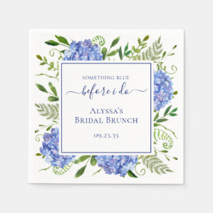 Blue Hydrangea Something Blue Before I Do Napkin
