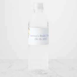 Blue Hydrangea Something Blue Bridal Shower Water Bottle Label