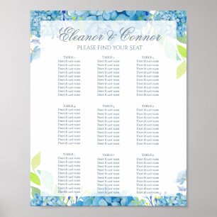 Blue Hydrangea Sophisticated Wedding Poster