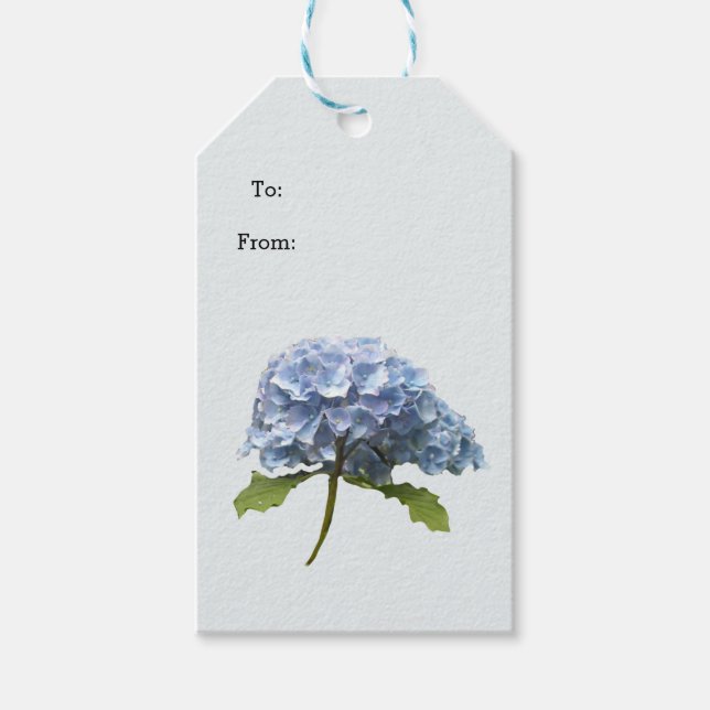 Blue Hydrangea Stem Gift Tags (Front)