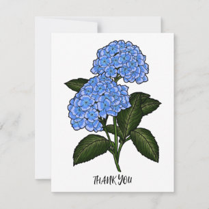 Blue Hydrangea Thank You Card