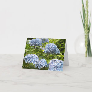 Blue Hydrangea Thank You Card