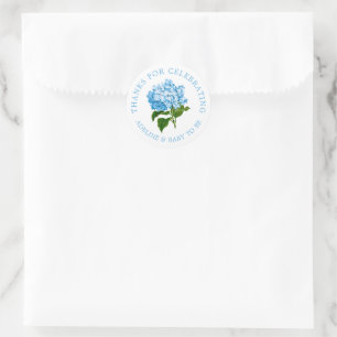 Blue Hydrangea Thank You Favour Sticker